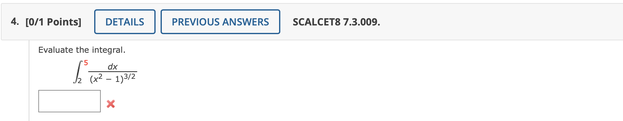 X 9 dx, x = 3 sec(6) x S