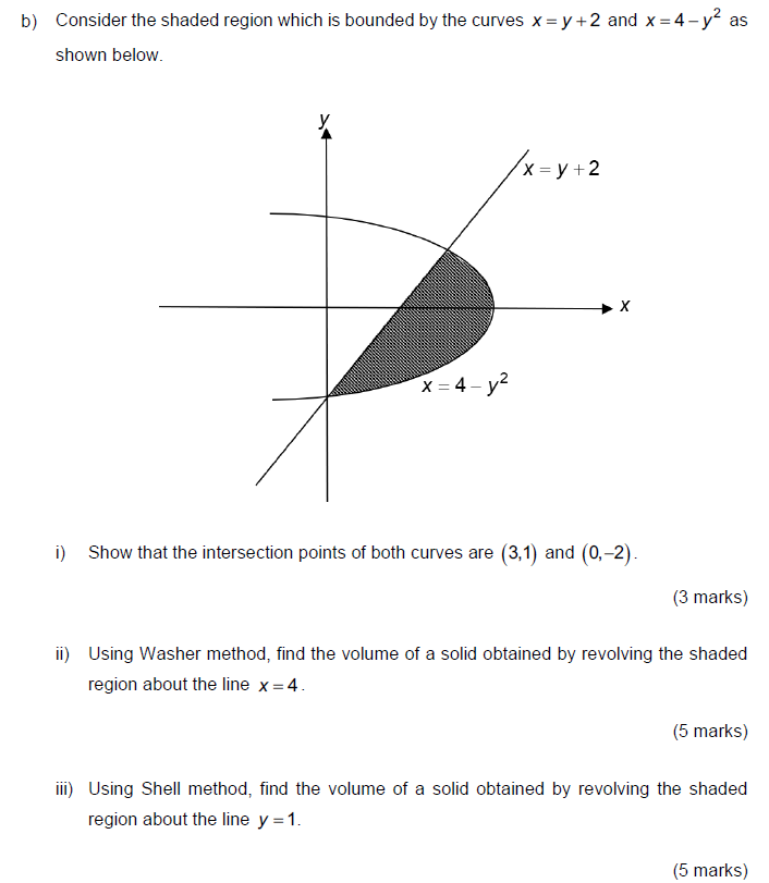 the answer QUESTION 5 a) Set up the integrals (with respect to