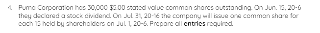 Jun. 15, 20-6 theu declared a stock dividend On Jul. 31, 20-16