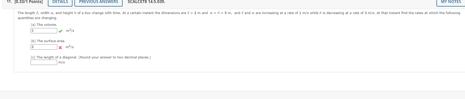  I keep getting a negative for the surface area. Can you