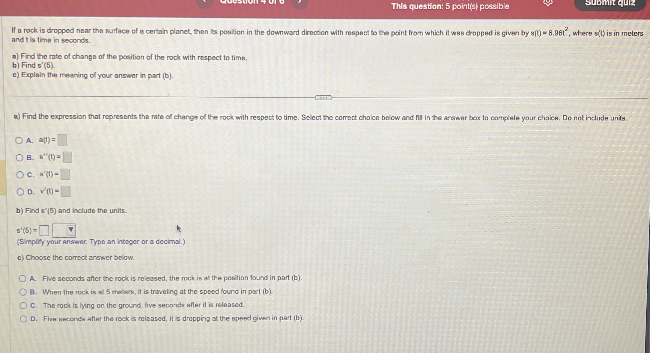 is dropped near the surface of a certain planet, then its position