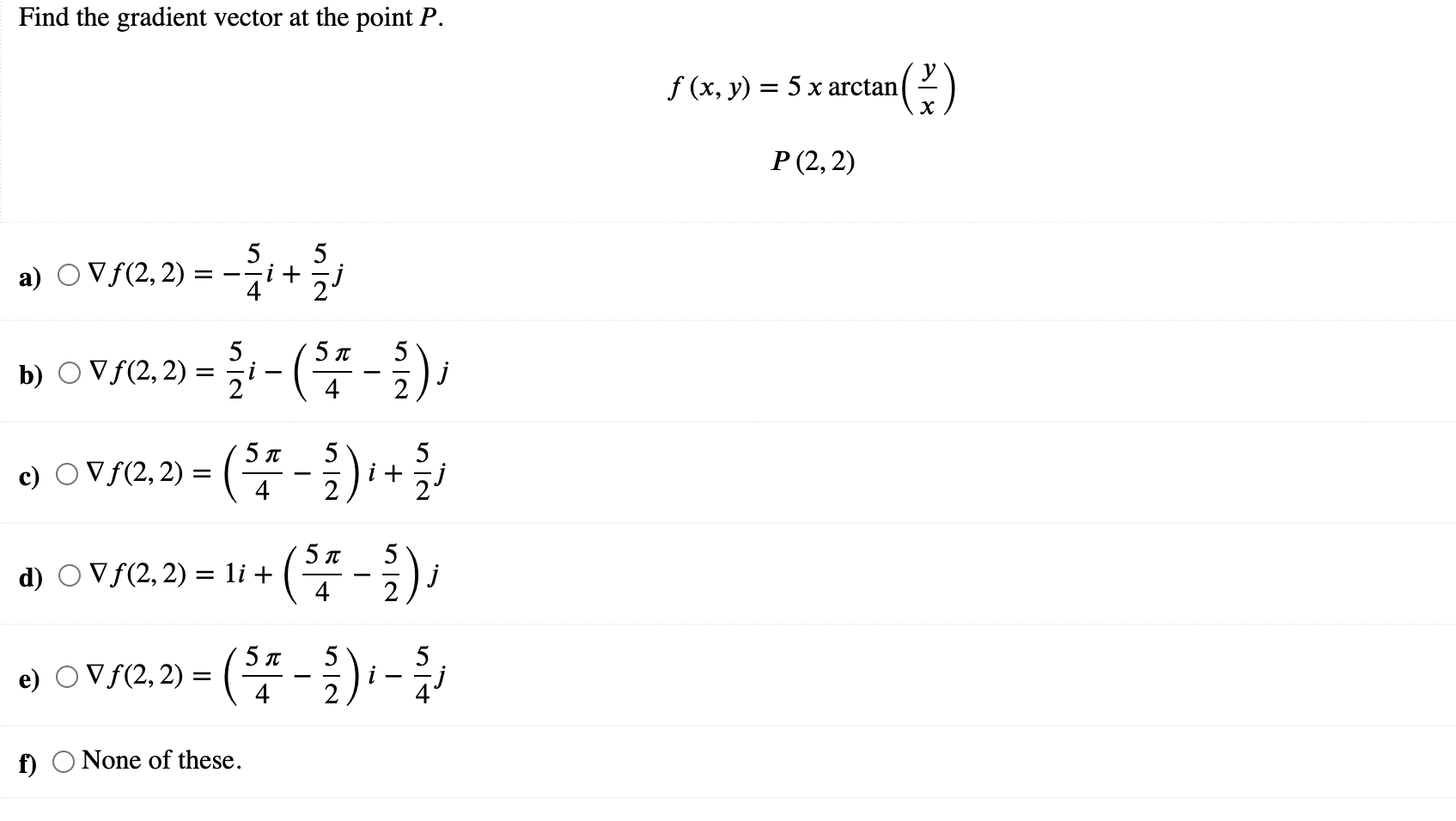  Find the gradient vector at the point P. f (x, y)