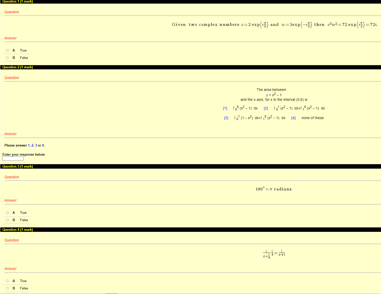 06 (x2 - 1) dx [2] o' (x2 - 1) ax+1 16