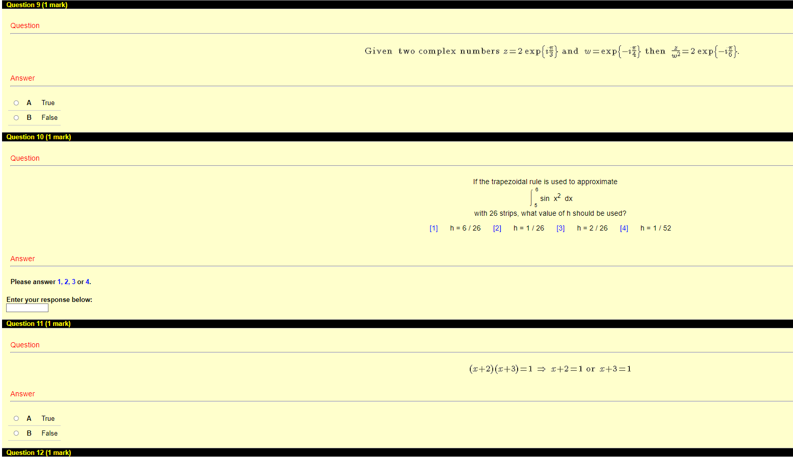 - 1) dx [4] none of these Answer Please answer 1, 2,