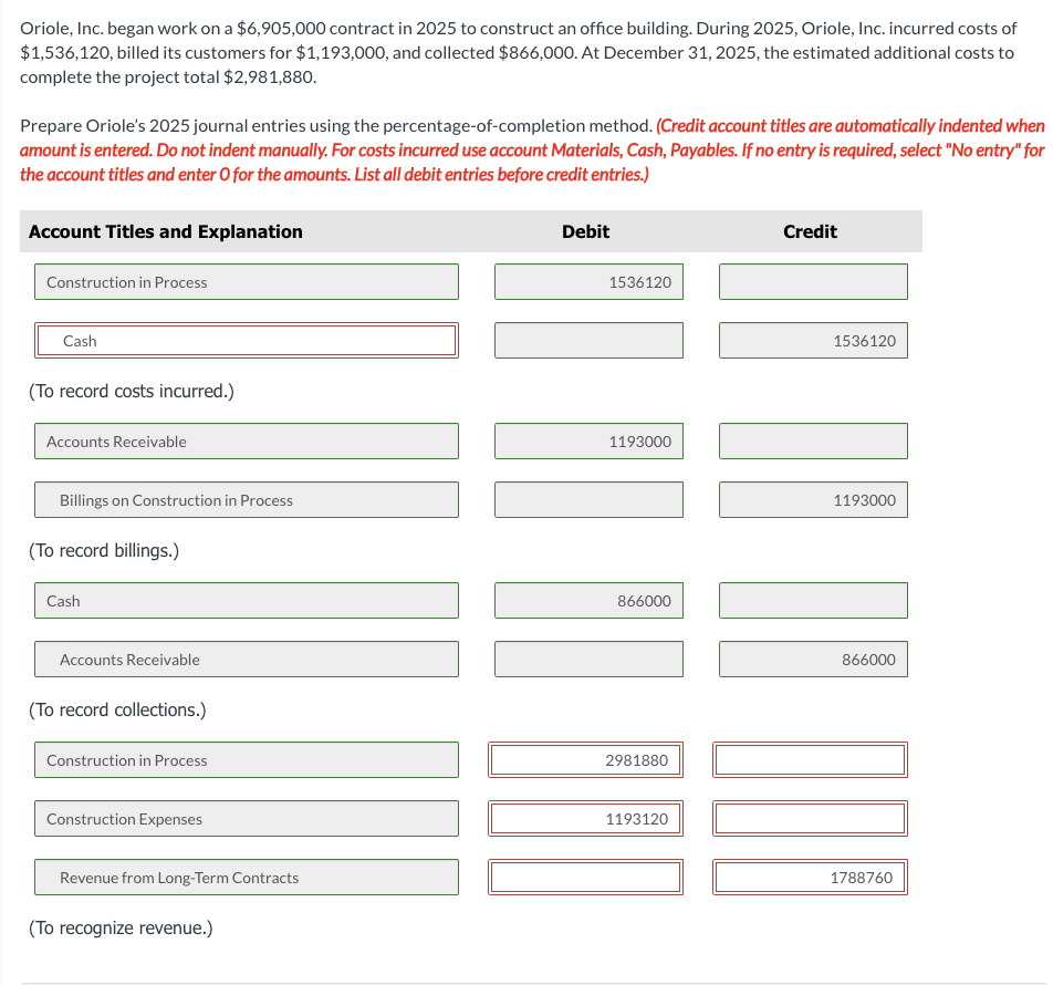 construct an office building. During 2025, Oriole, Inc. incurred costs of $1,536,120,
