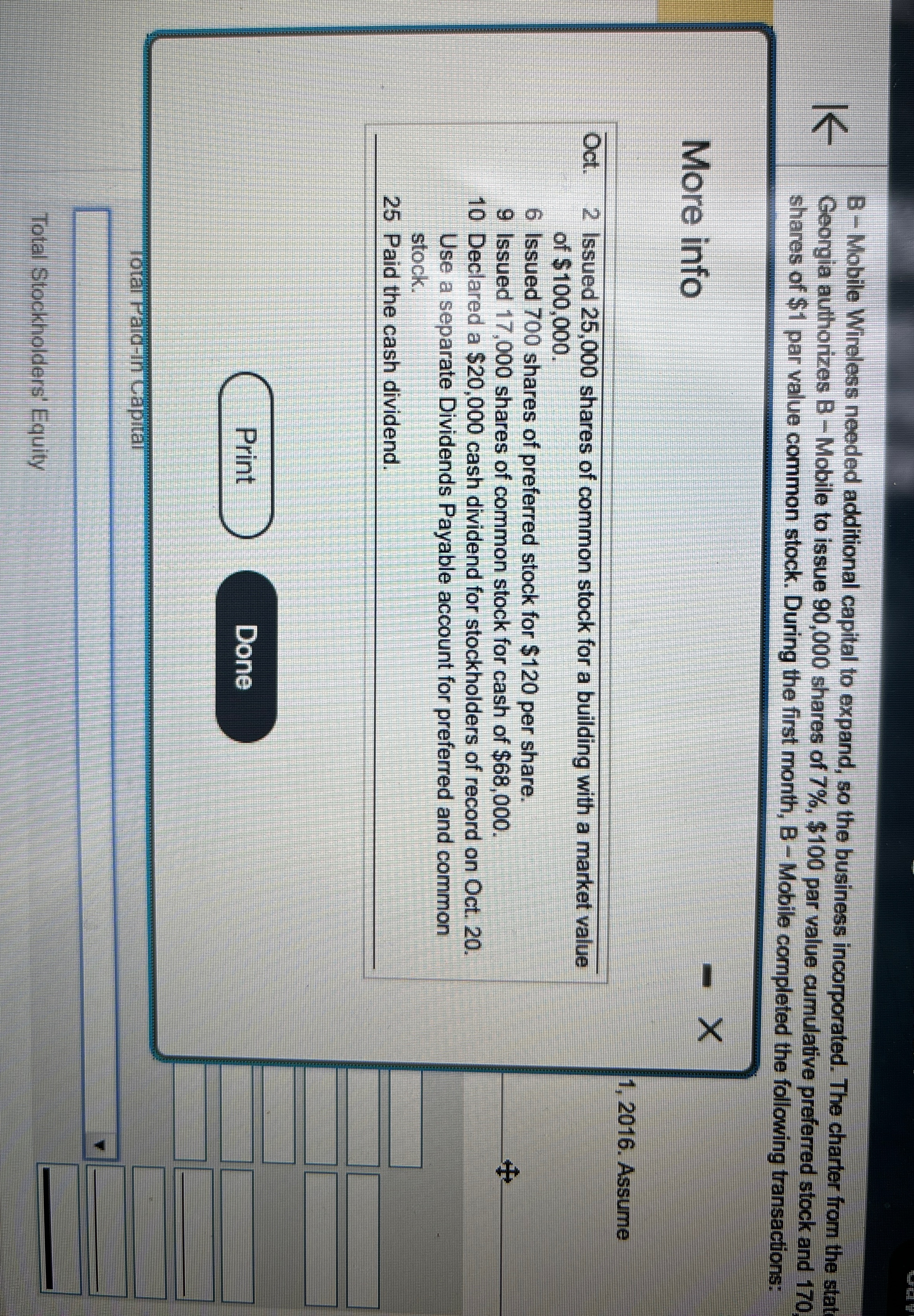 B - Mobile Wireless needed additional capital to expand, so the