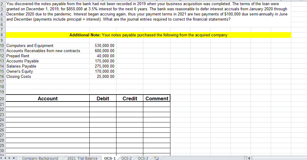 been recorded in 2019 ?when your business acquisition was completed. The terms