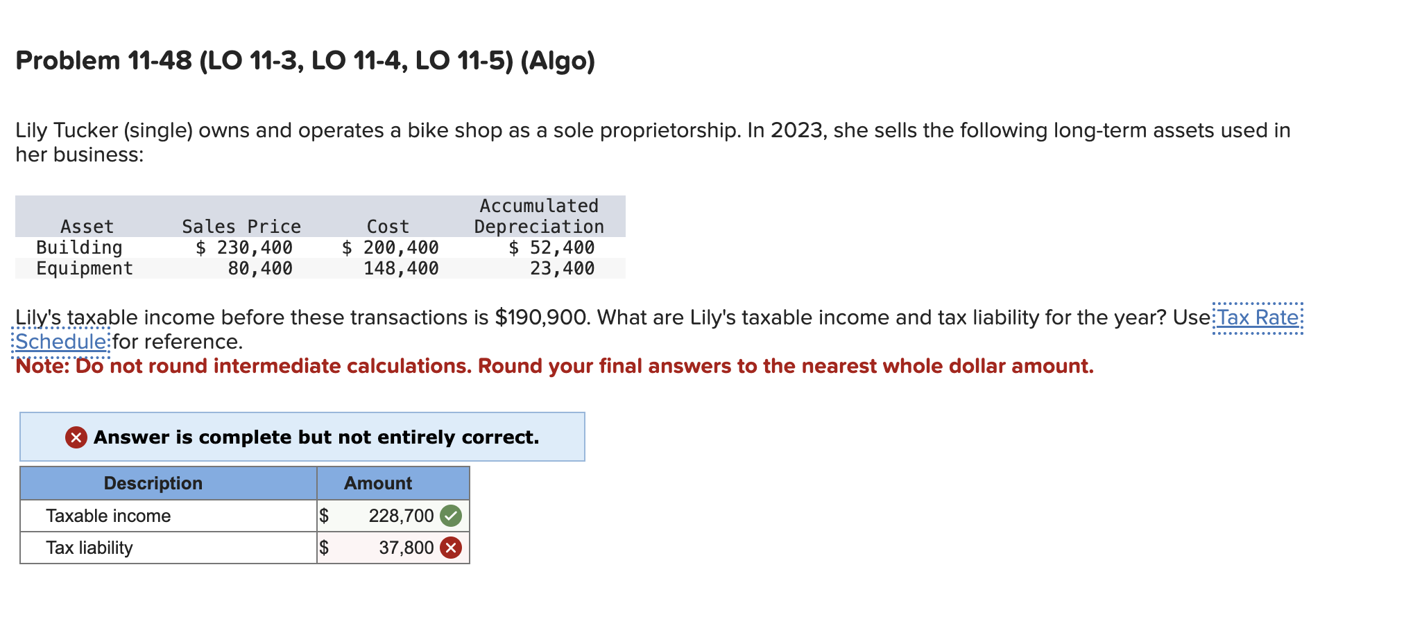 and operates a bike shop as a sole proprietorship. In 2023, she