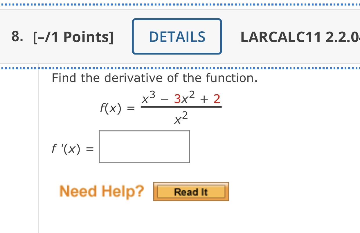 - 3x2 + 2 f(x) 2 x Need