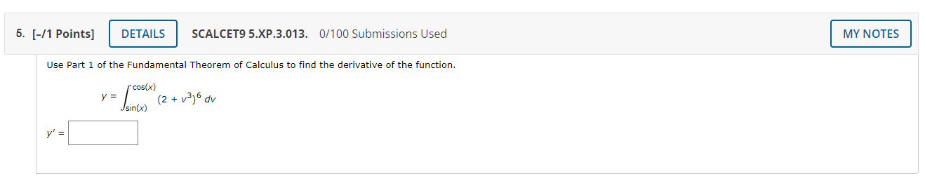 t3 + dt [-11 Points] DETAILS SCALCET9 5.XP.3.009. 0/100 Submissions Used MY