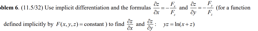 Oz F Oz Fy and (for a function blem 6. (11.5/32)