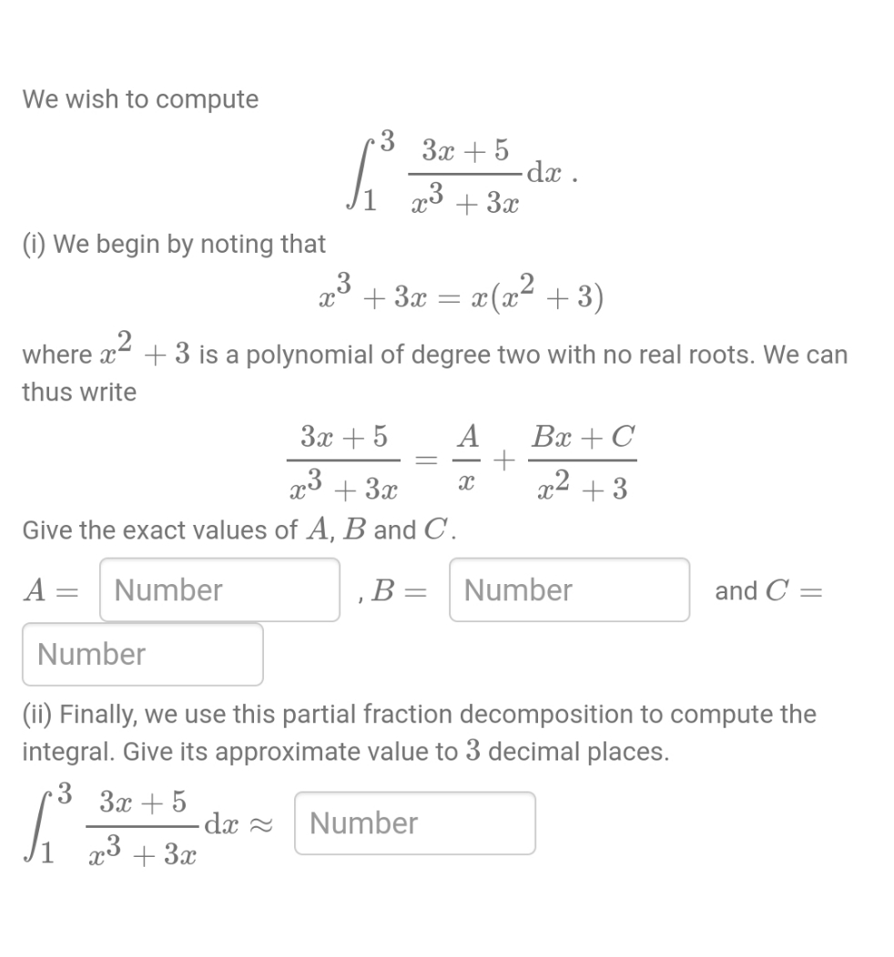 + 3x (i) We begin by noting that 23 + 3x =