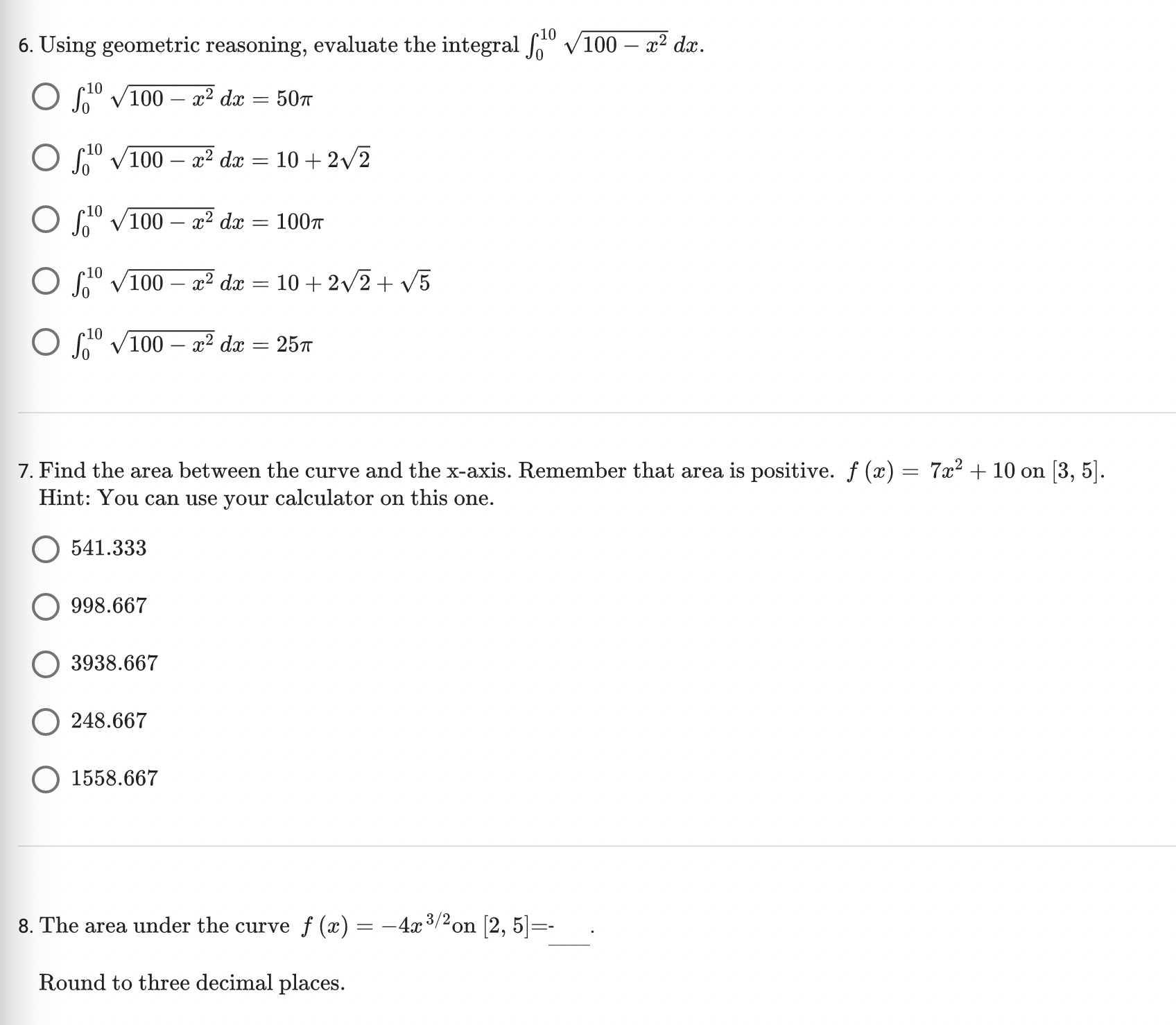 equivalent in every way except that... O the limit should be changed