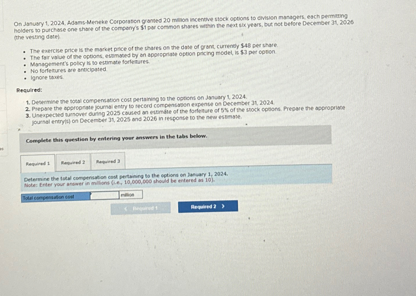 to division managers, each permitting holders to purchase one share of the