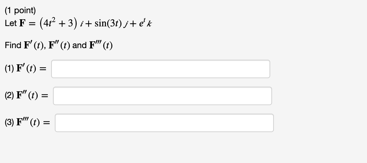 point) Find the limits sin(3t) In(sin(3t)) lim it + t In(3t) *