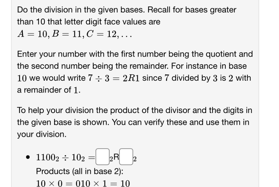 than 10 that letter digit face values are A=10,B=11,C=12,... Enter your number