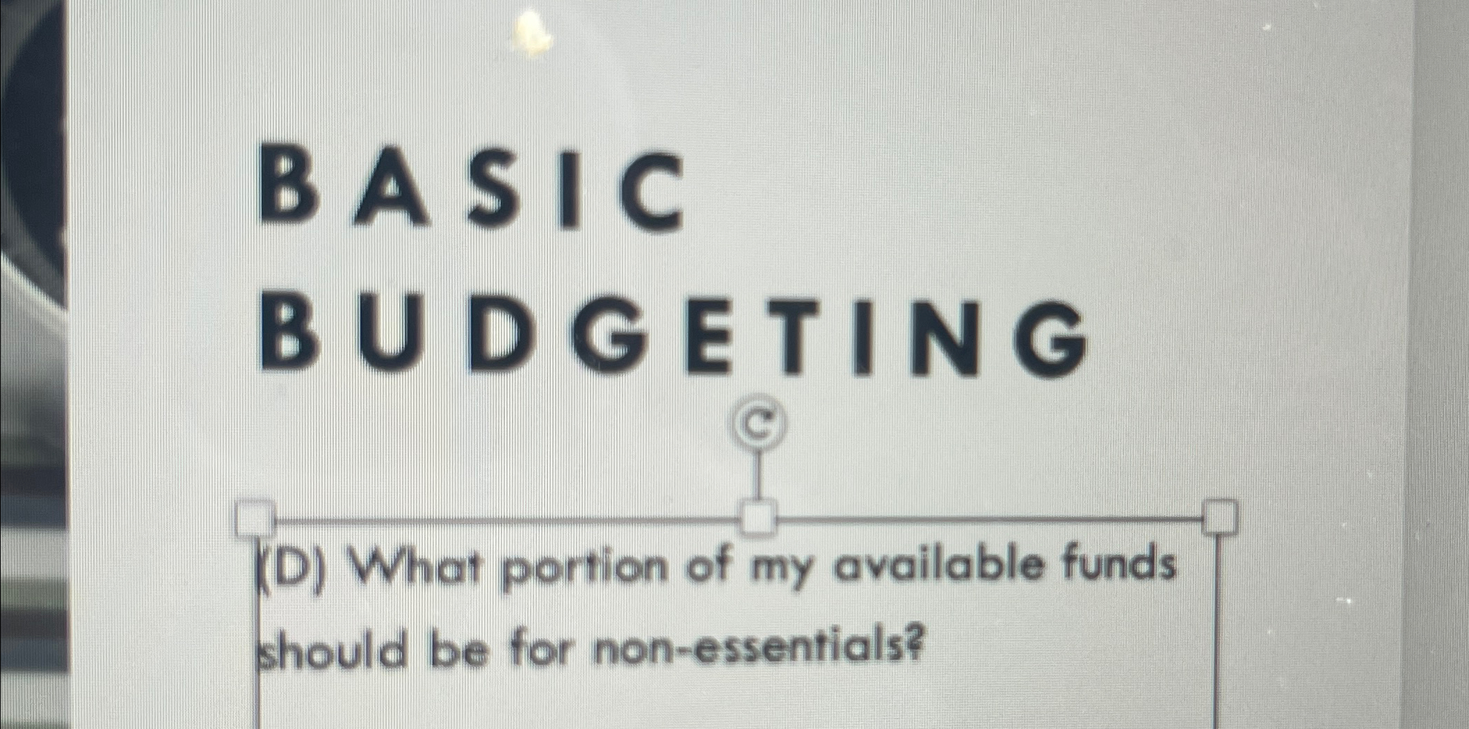 portion of my available funds should be for non-essentials? 