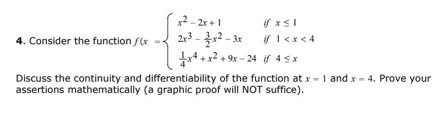 4. Consider the function x -2V+1 2x3 - a x2 _ if