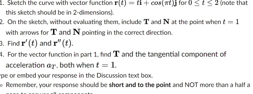  1. Sketch the curve with vector function r(t} : ti l