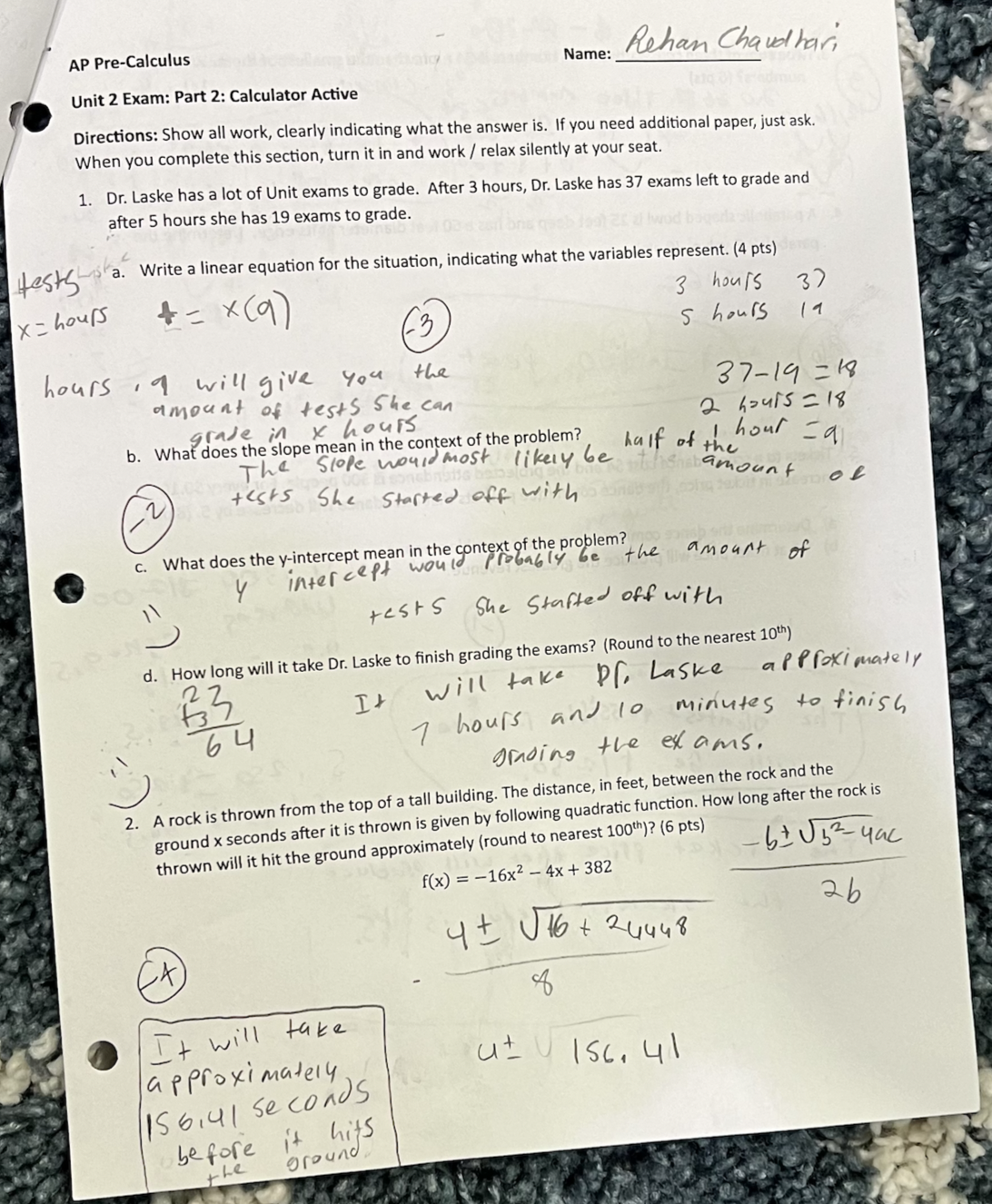 equation of the line perpendicular to this one at the point (4,