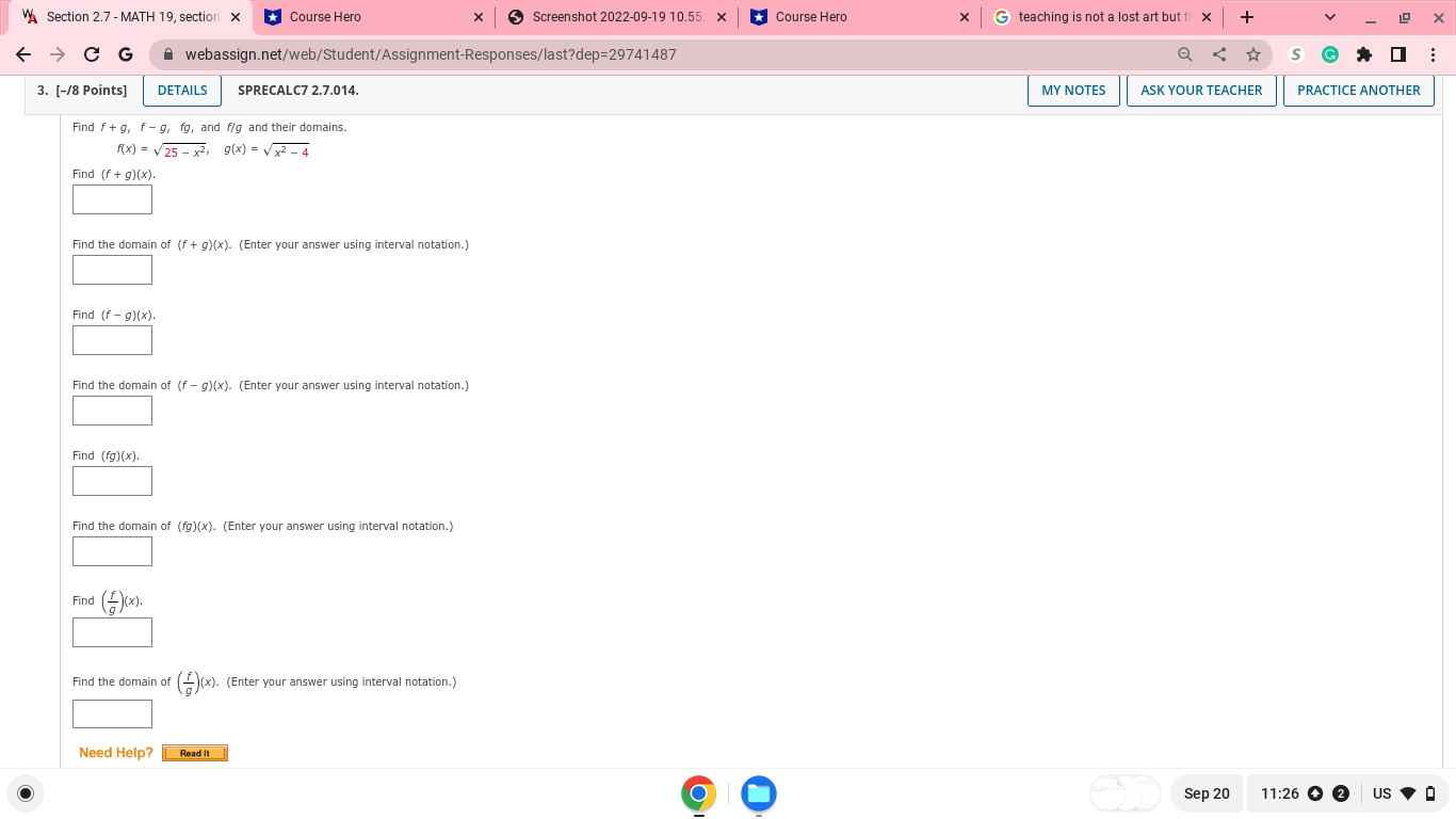 5 Screenshot 2022-09-19 10.55. x Course Hero X G teaching is not