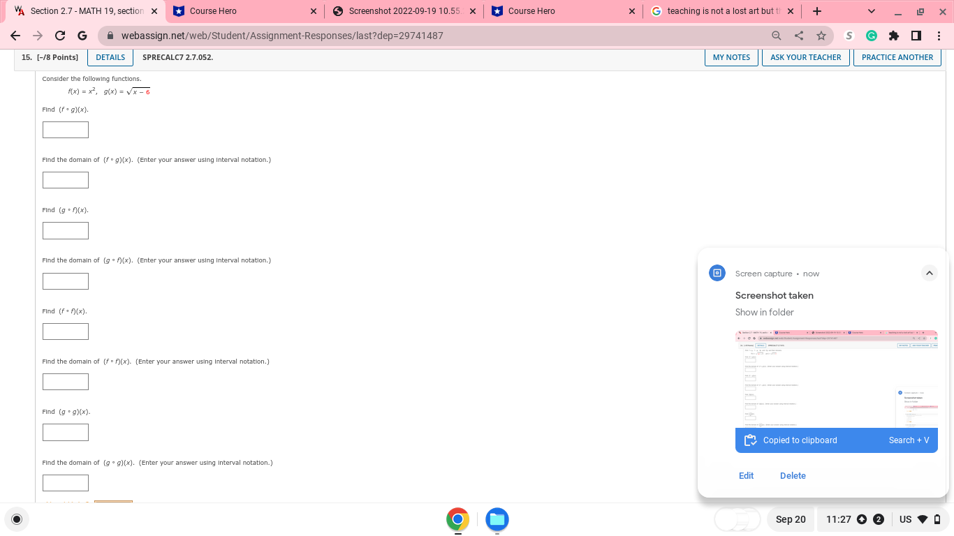 x2, g(x) = v x2 - 4 Find (f + g)(x). Find