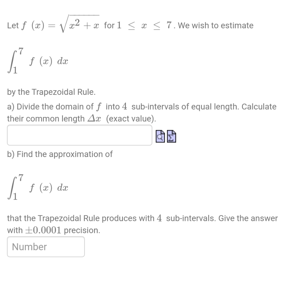 Let f (x) V/ -k c forl 7. We wish to estimate