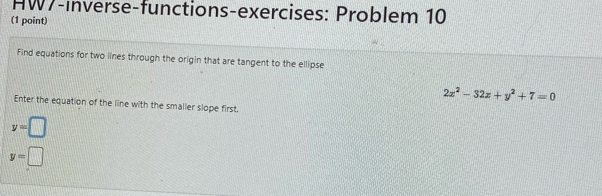the origin that are tangent to the ellipse 226 - 322 +y'