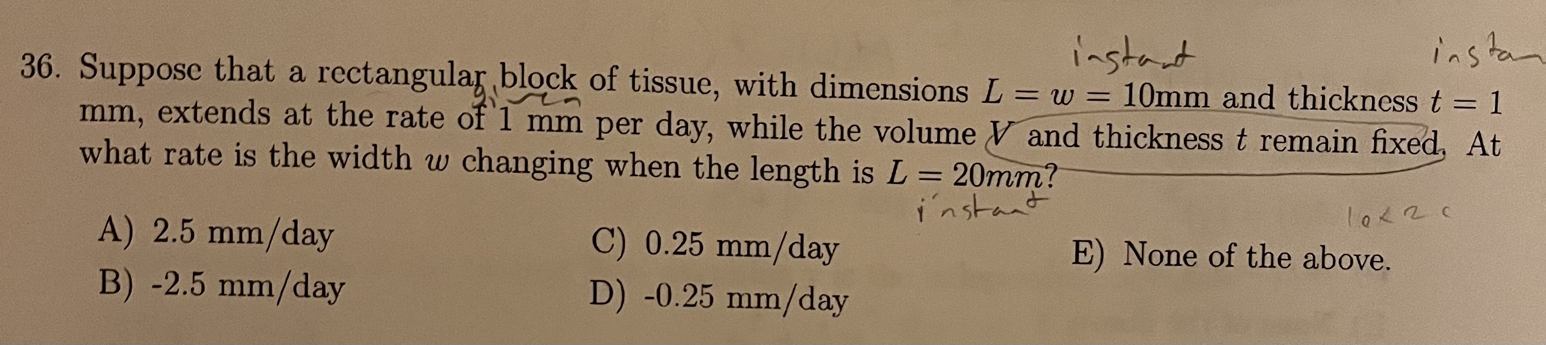  instant insta 36. Suppose that a rectangular block of tissue, with