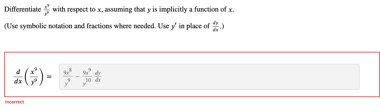 function of x. (Use symbolic notation and fractions where needed. Use 1'