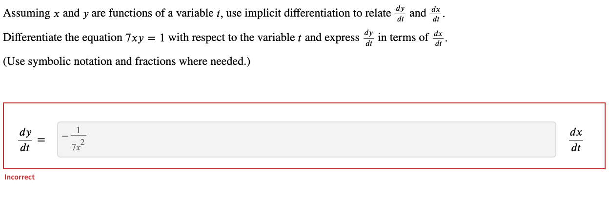 Calculate the derivative of y with respect to x when sin(x +