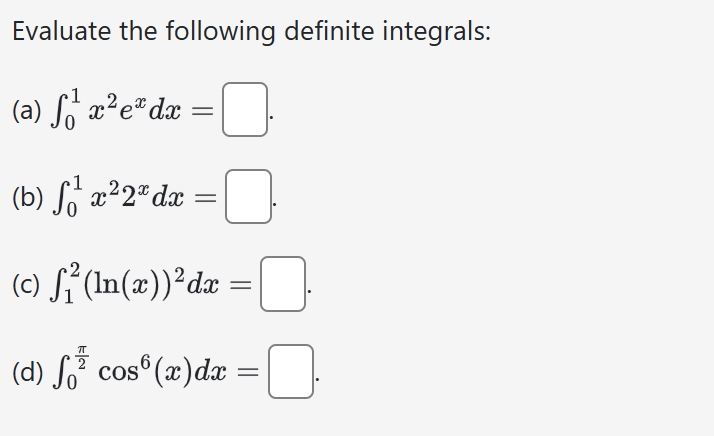 So a22* dac = (c) S (In(ac) ) 2 dac = (d)