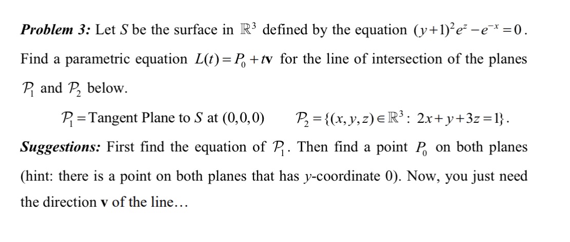 surface in 1&3 dened by the equation ( y+1)"'er e"\" =0 .