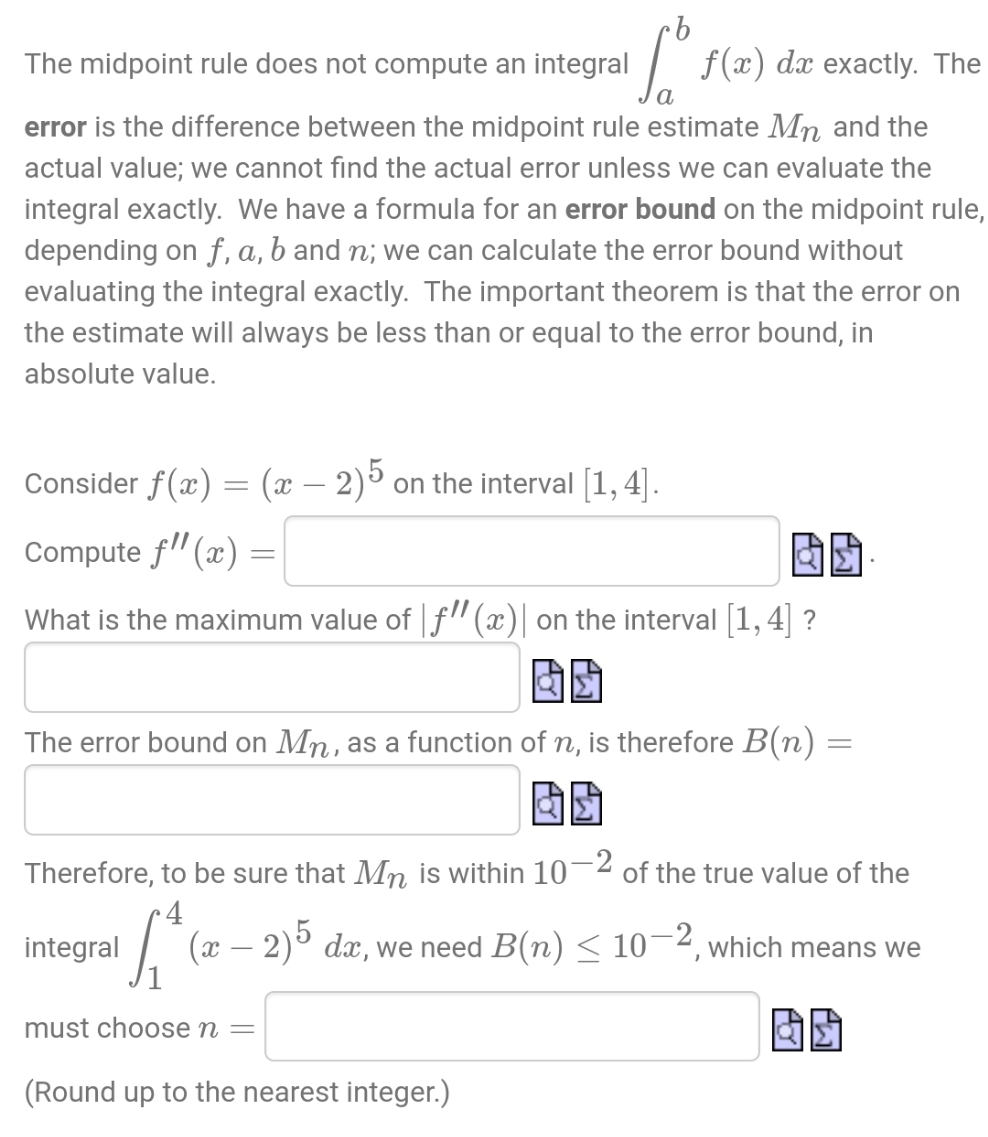  b The midpoint rule does not compute an integral / f(:r:)