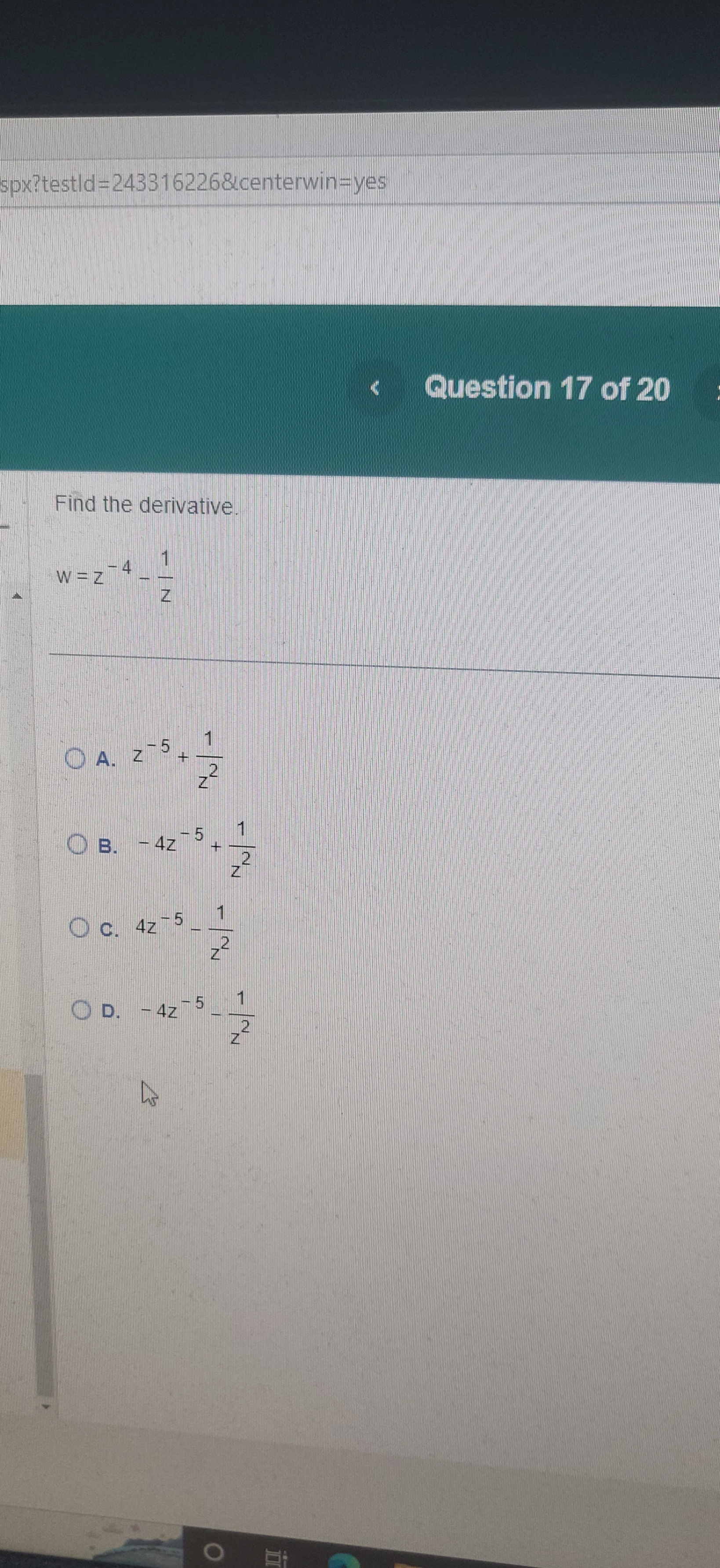h, 6226 Question 17 of 20 ihd the de IV I O
