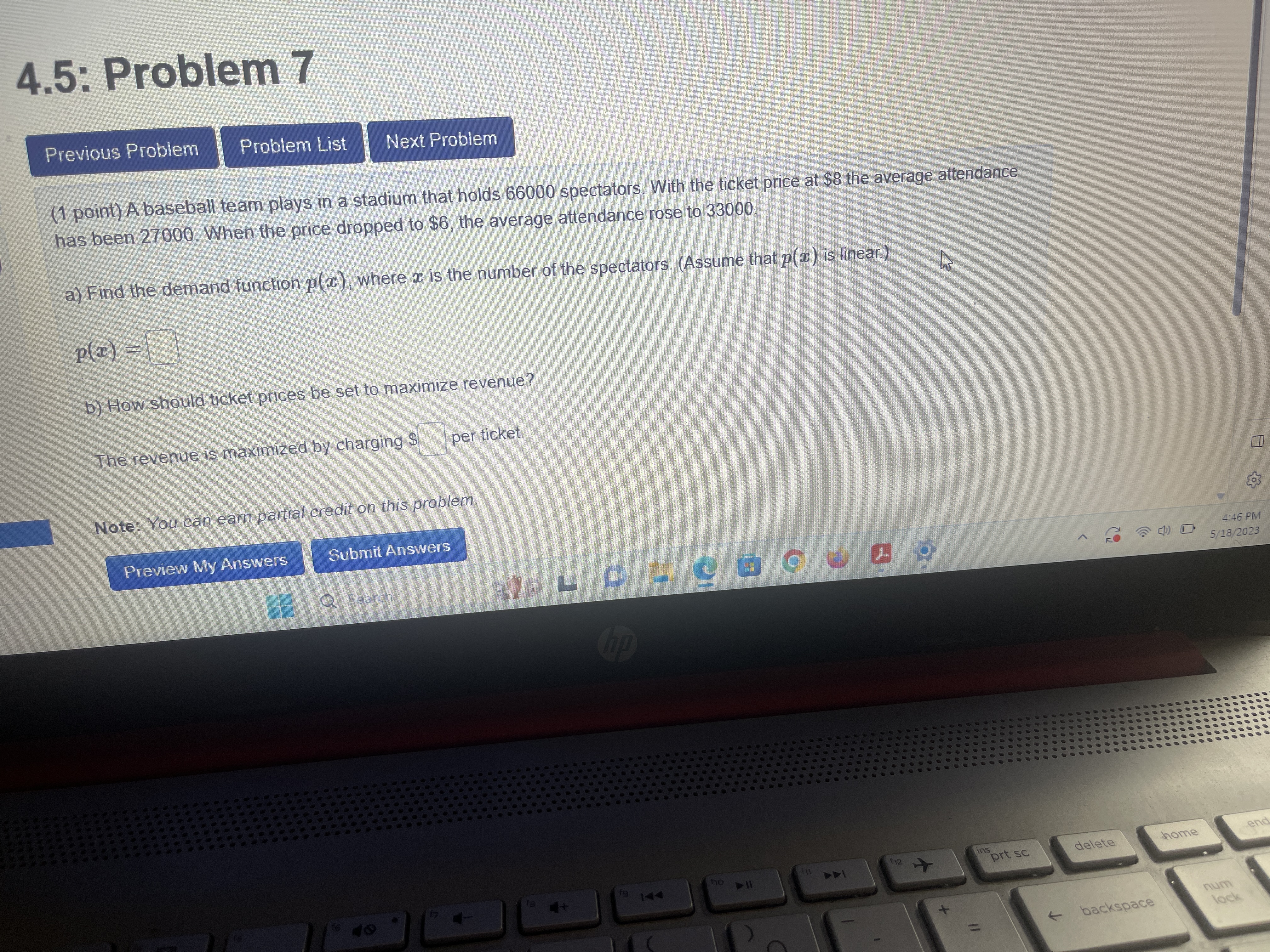 have attempted this problem 0 times You have unlimited attempts remaining4.5: Problem