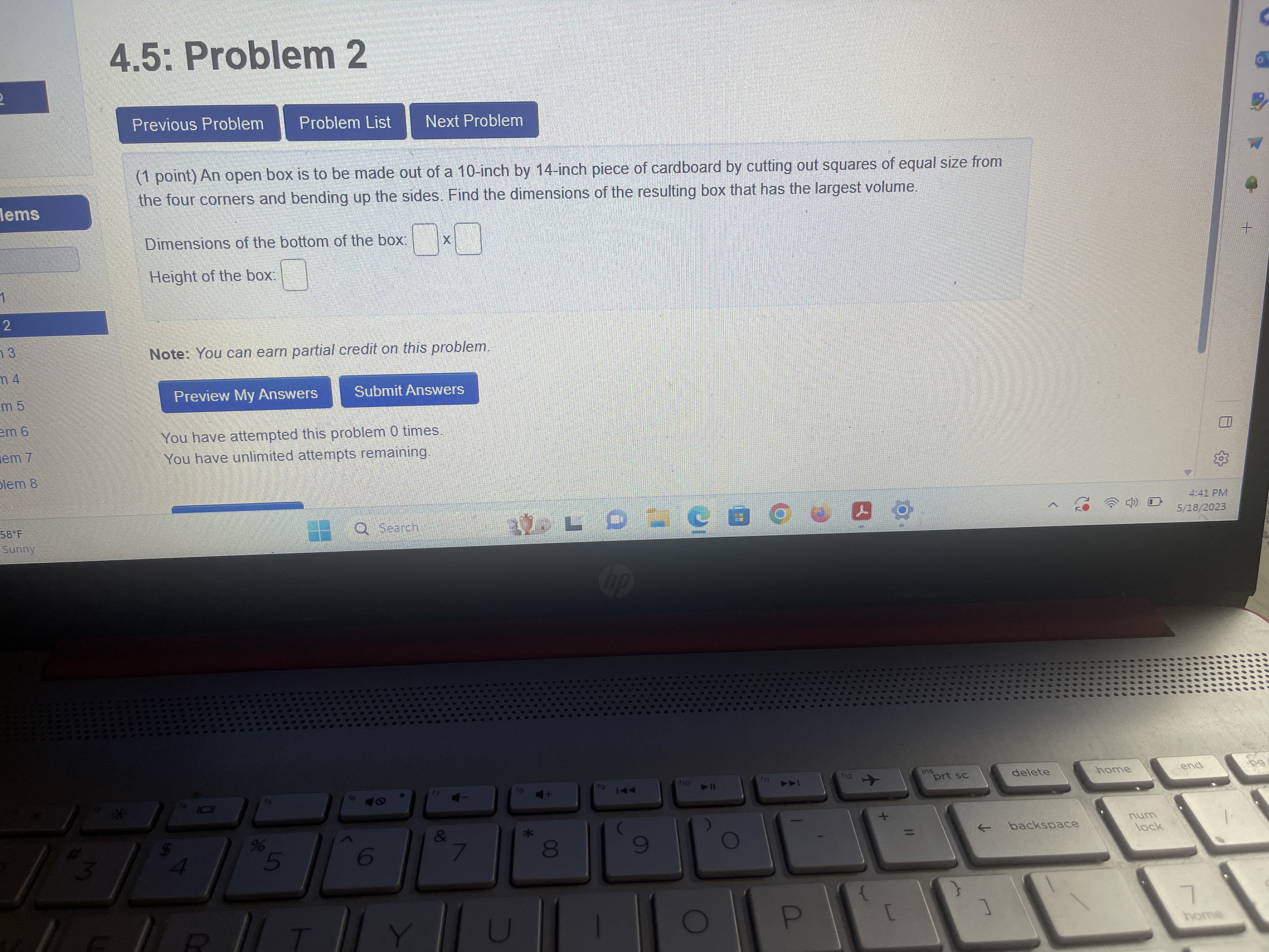 Answers , You have attempted this problem 0 times. 7; You have