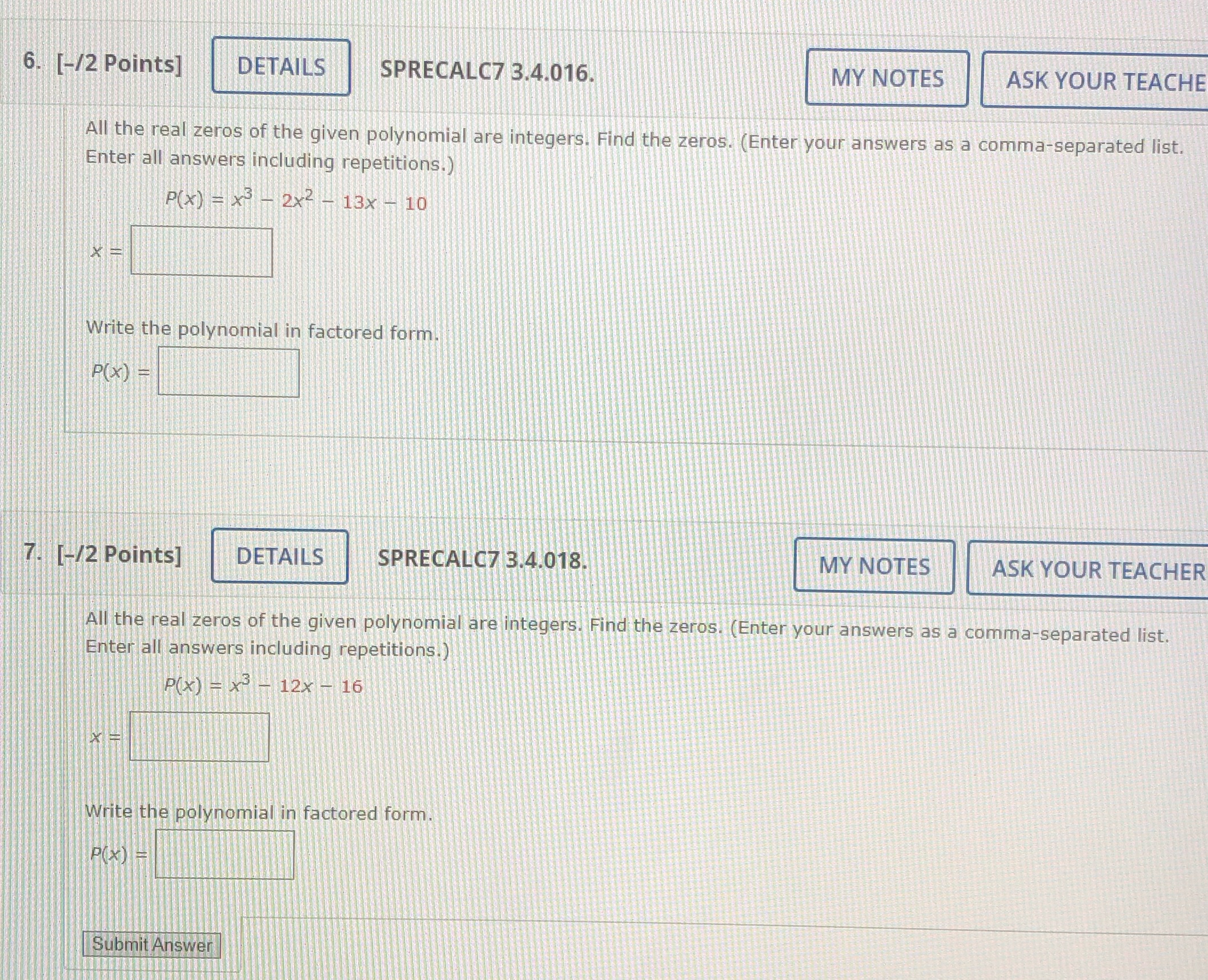  Please help me to answer those questions 6. [-/2 Points] DETAILS