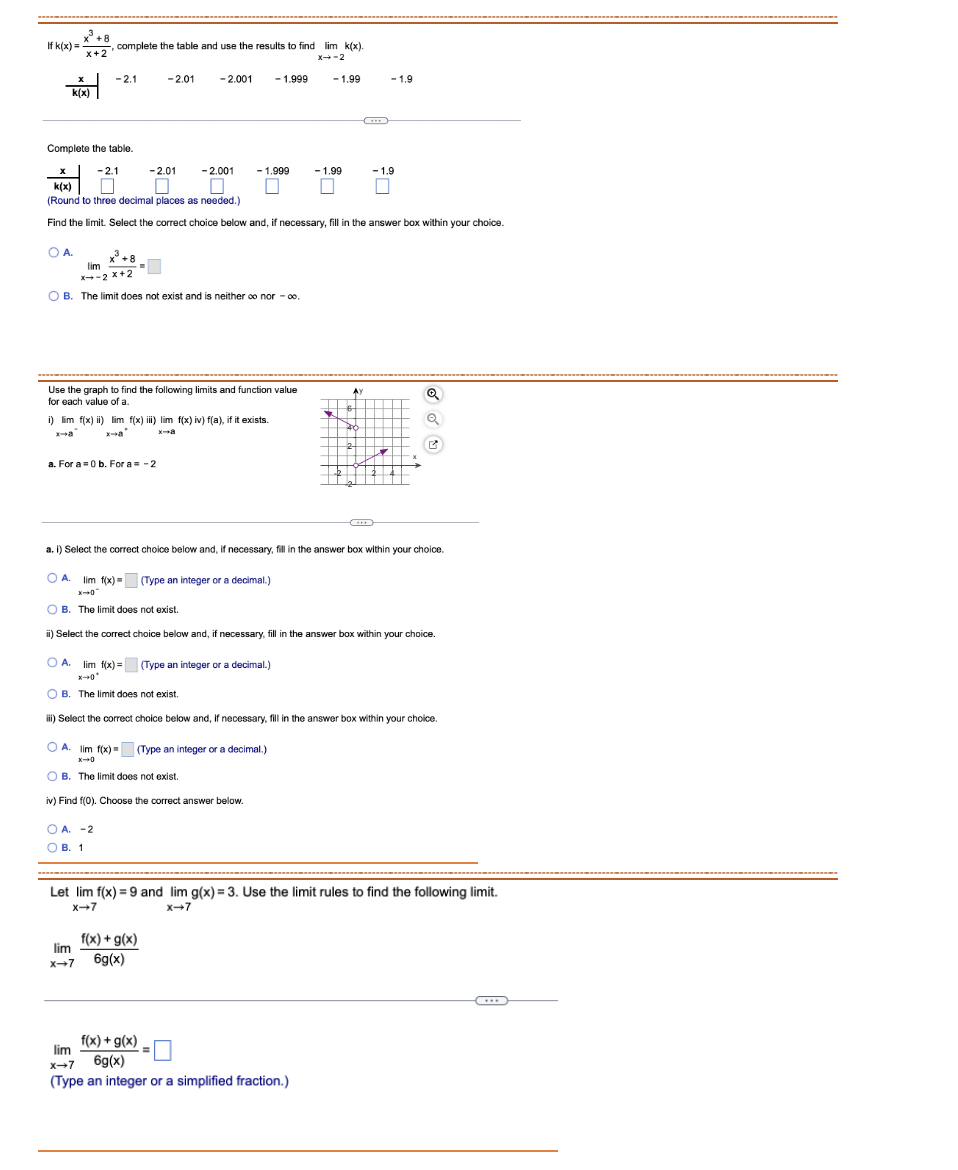  If k(x )=* +8 * +2 ' -, complete the table