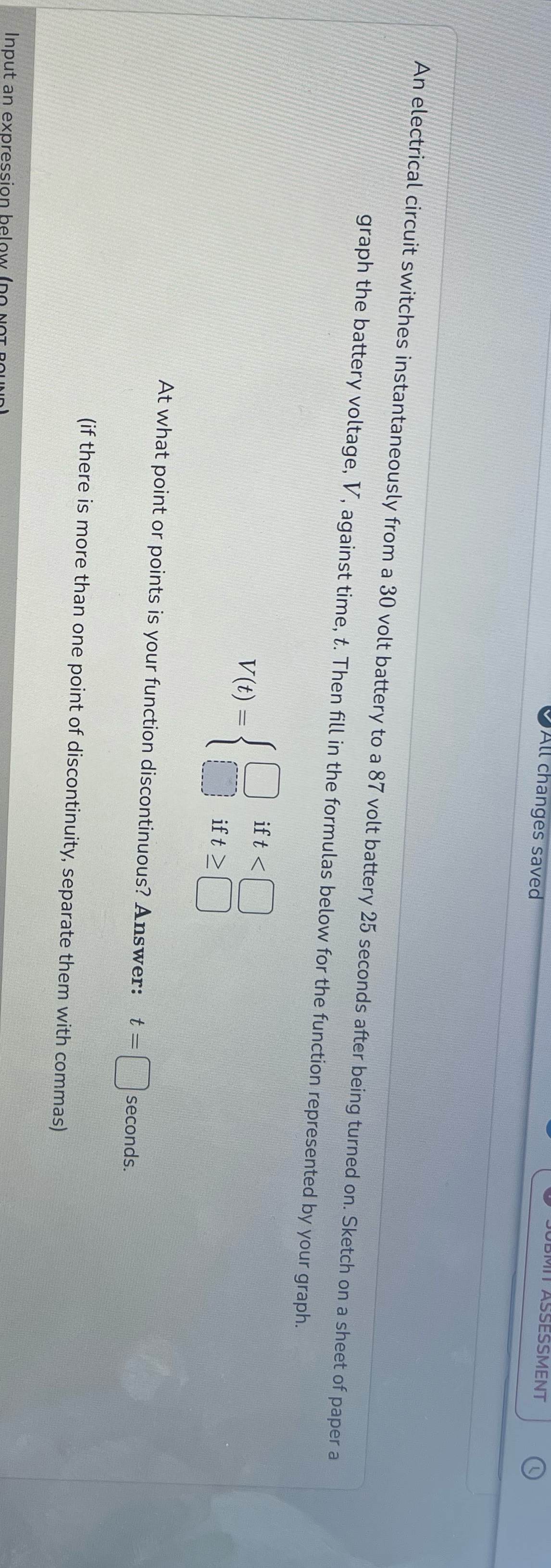30 volt battery to a 87 volt battery 25 seconds after being