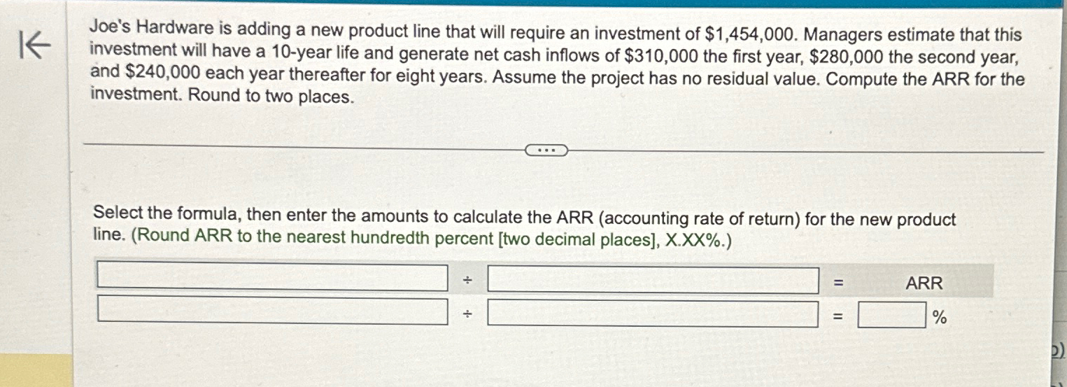 an investment of $1,454,000. Managers estimate that this investment will have a