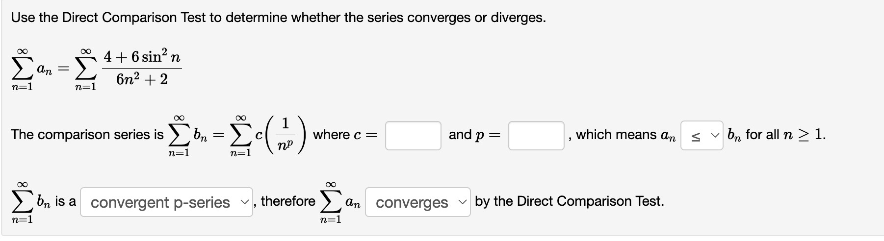 0 on Ebn is a convergent p-series , therefore converges v by