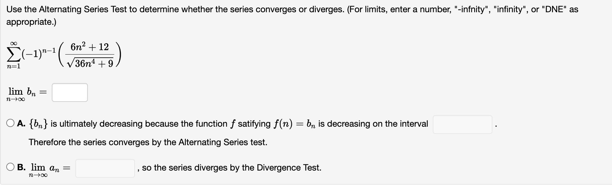 4n 1 an : n:l n:1 (n + 9)6 00 00 1