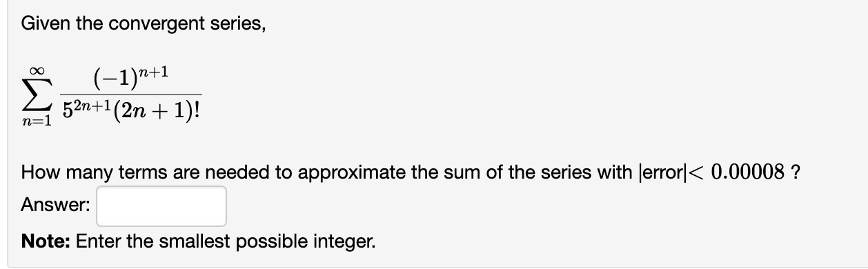 series converges or diverges. 00 . . 1 The comparison series is
