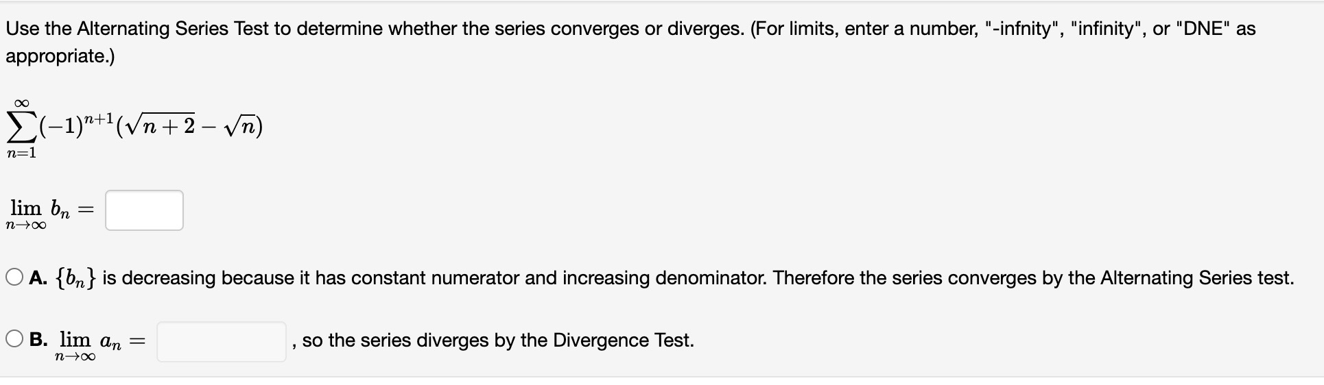 3. n23 n:3 OO 00 2 b" is a divergent pseries v