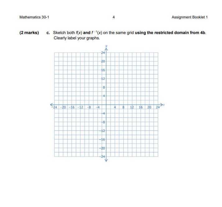 f-1(x). Show all work! 2. Use the graph below to answer the