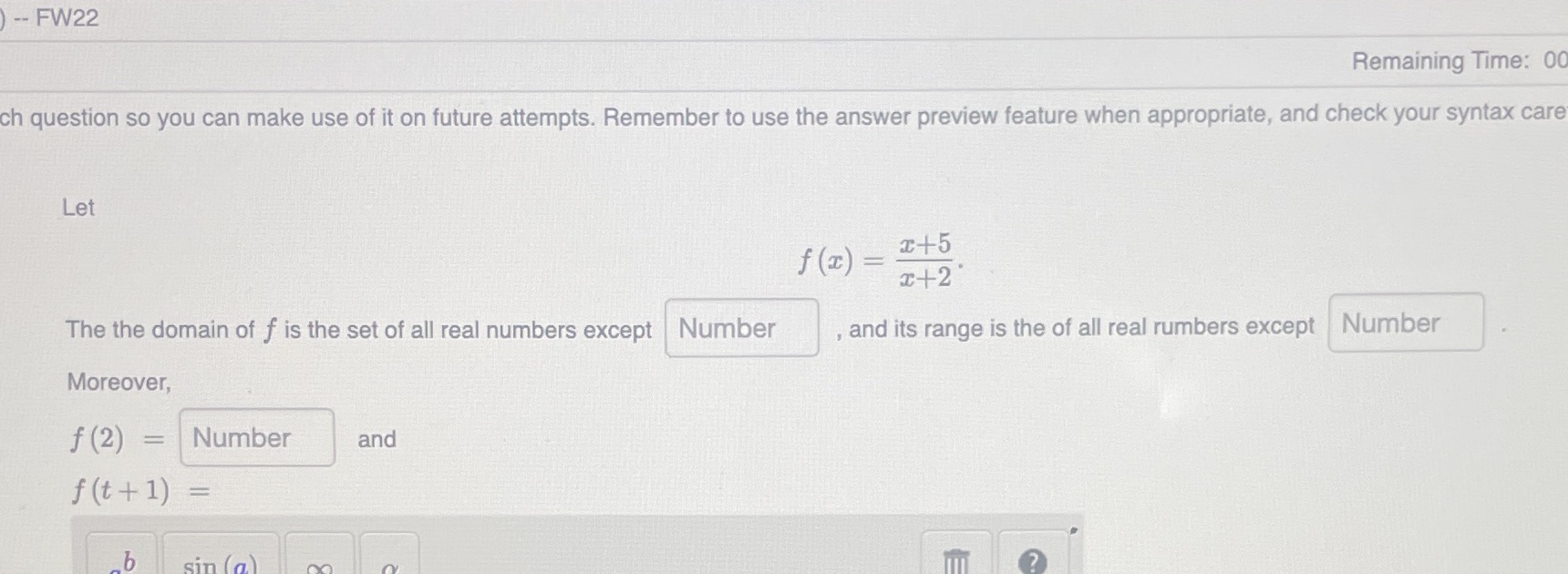 use of it on future attempts. Remember to use the answer preview