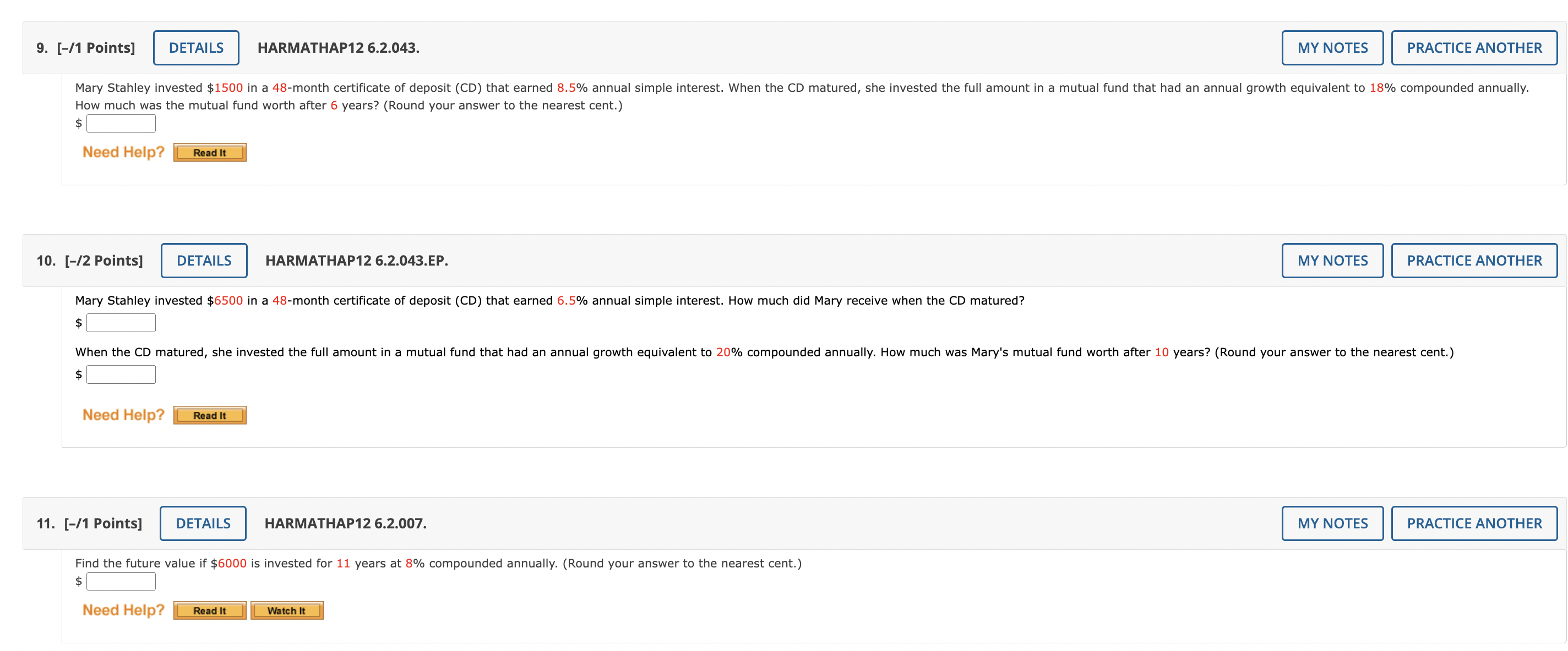 the beginning of each 3-month period for 10 years. If the account
