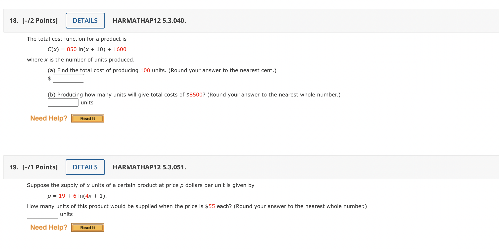 to the nearest cent.) ea Need Help? 16. [-/1 Points] HARMATHAP12 6.2.013.