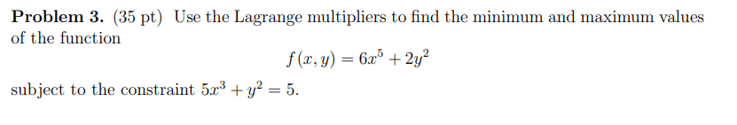 minimum and maximum values of the function f(x, y) = 6x +